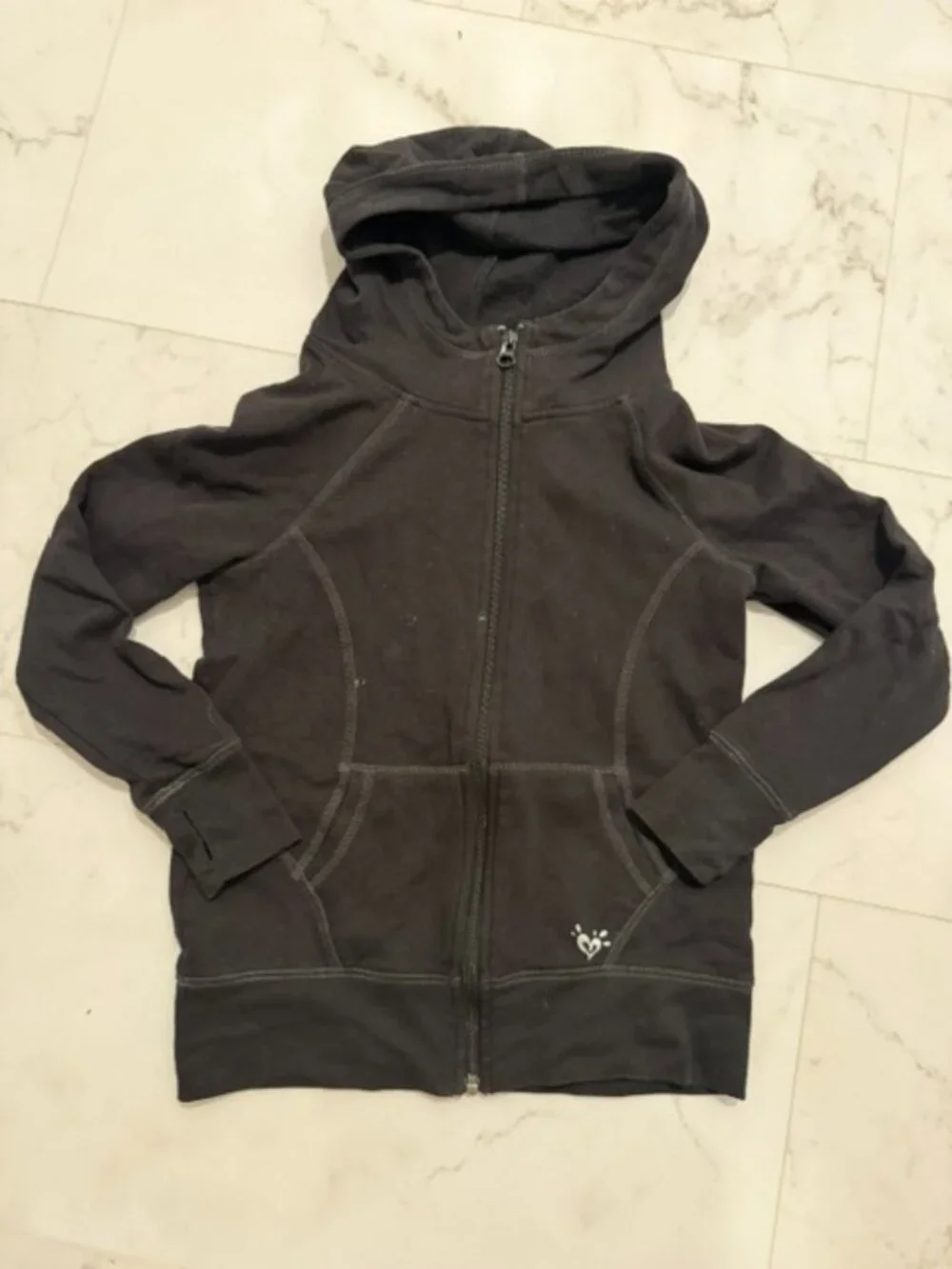 Justice black zip-up hoodie size 8